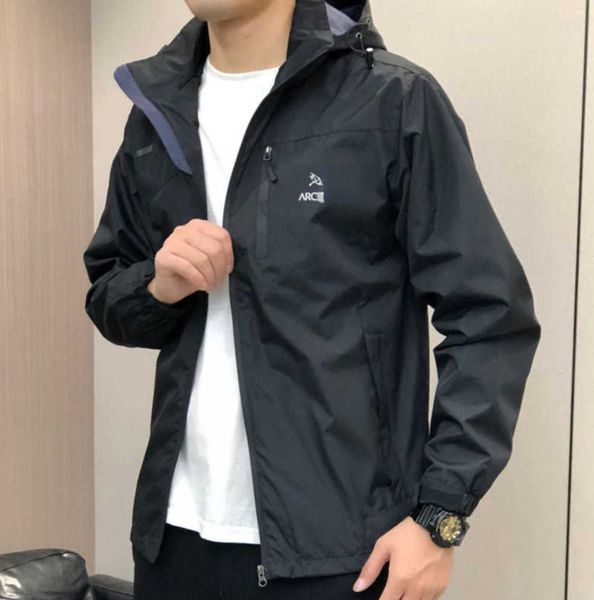 

arc jacket mens designer hoodie tech nylon waterproof gore tex zipper jackets 3 in 1 lightweight coat outdoor sports men breathable design 7, Black;brown