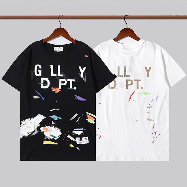 

g allery d ept designer t-shirts printed fashion man galle t-shirt cotton casual tees short sleeve luxury hip hop streetwear t-shirts size s, White;black