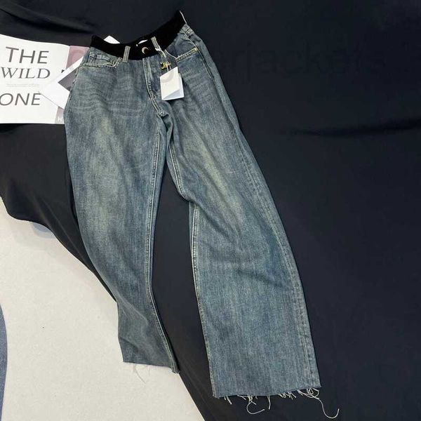 

women's jeans designer blue spring 2023 new loose straight slender high waist wide leg dad pants fashion u4bt