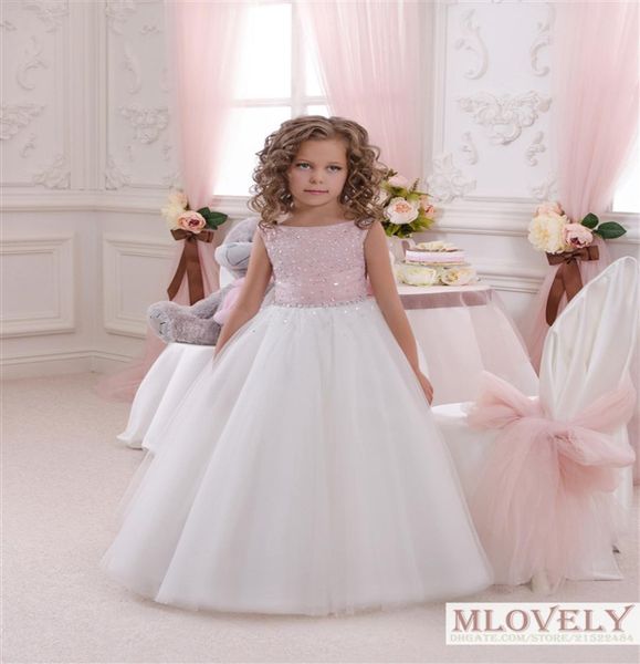 

pinky ball gown kids flower girl dress with beading for girls aged 3 4 5 6 7 8 years3280306, White;red