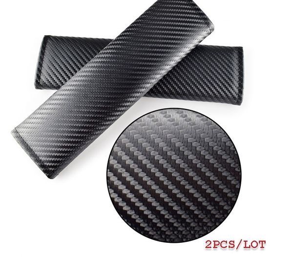 

20 pairs customized logo carbon fiber car seat belt cover universal for audi toyota mazda bmw renault vw interior accessories