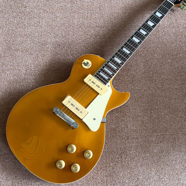 

custom shop gold color standard lp electric guitar, solid body ,rosewood fretboard,p90 pickups delivery
