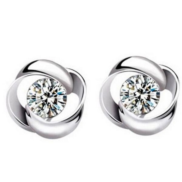 

high grade white gold plating austrian crystal stud earrings 925 sterling silver earrings for wedding party 6758428, Golden;silver