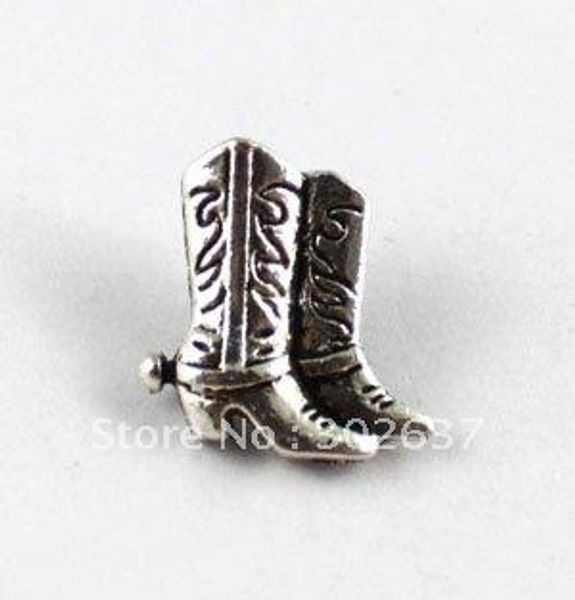 

crystal 120pcs tibetan silver cowboy boot button beads a15357
