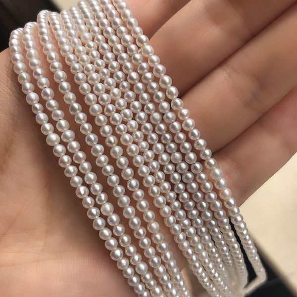 

crystal 3a grade 2.53mm round freshwater pearl strand wholesale for jewelry making