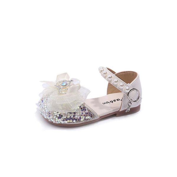 

sandals baby shoes flip flops kids footwear princess summer girls pearl diamond shiny performance crown mesh bowknot f11487, Black;red