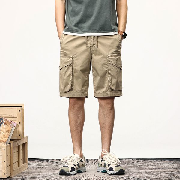 

godlikeu men's cargo shorts japanese casual beach summer loose cotton short pant, White;black