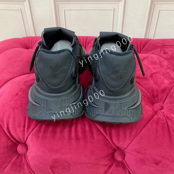 

fashion mens classics designers sneakers camouflage casual shoes stylist shoes checkered studded flats mesh fashion trainers, Black