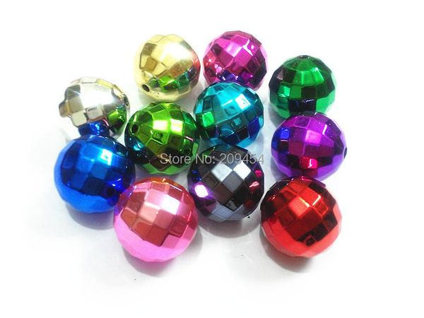 

crystal 20mm 100pcs/lot mixed color faceted uv plating beads