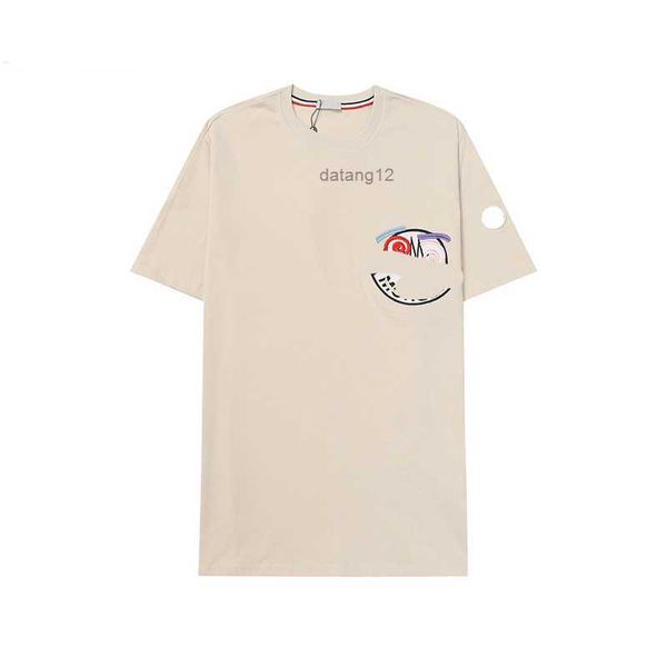 

mon designer mens t shirts women's embroidery badge casual versatile print crew neck loose cotton short sleeve shirt bottom size m//xl, White;black