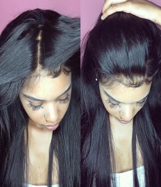 

brazilian glueless full lace human hair wigs for black women brazilian silky straight full lace wigs with baby hair natural 4295644, Black;brown