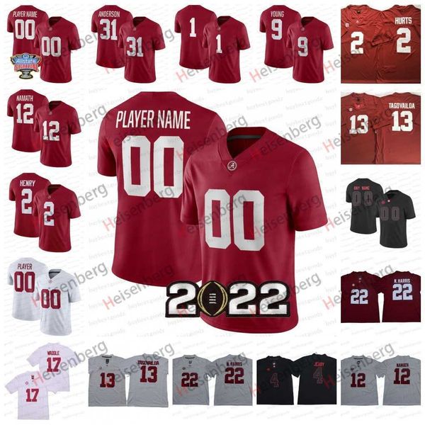 

football jerseys alabama crimson tide football bryce young henry will anderson jr. jalen hurts jahmyr gibbs jase mcclellan najee harris trae, Black