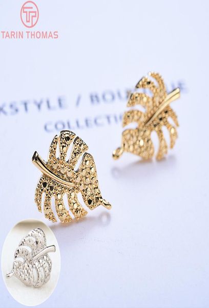 

jewelry accessories jewelry makingjewelry findings components 20246pcs 10x145mm 24k gold color brass leaf leaves stud earrings 8342595, Blue;slivery