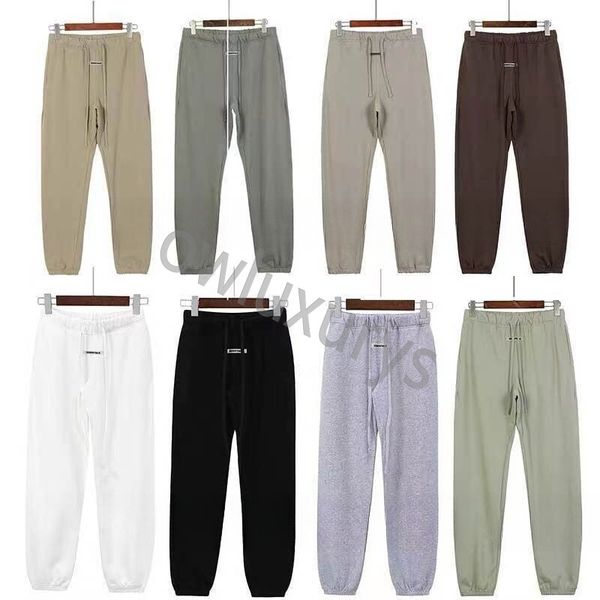 

high-end designer pant fashion men's pants luxury casual sweatpants casual matcha green coffee brown loose lace-up jogging suit zkyi, Black