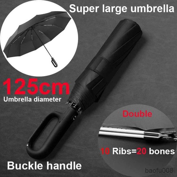 

umbrellas windproof large umbrella for men ribs fully automatic umbrella heavy rain outdoor travel folding umbrellas business parasol r23060