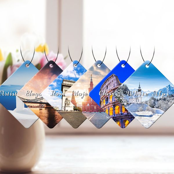 

fashion paper car air freshener durable cologne aroma fragrance scented pad hanger perfume diffuser for cars and wardrobe