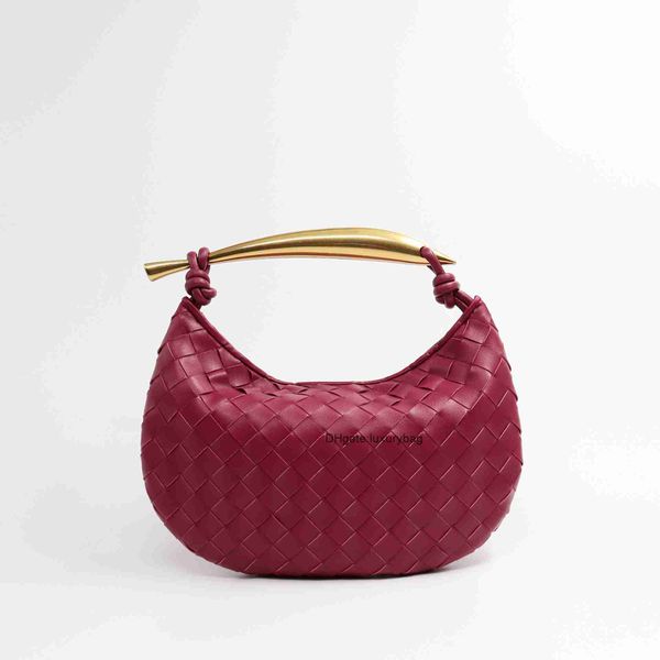 

aaaaabotteg uneta jodie mini teen intrecciato shark woven bag large capacity handheld dumpling bag solid metal handle casual genuine leather