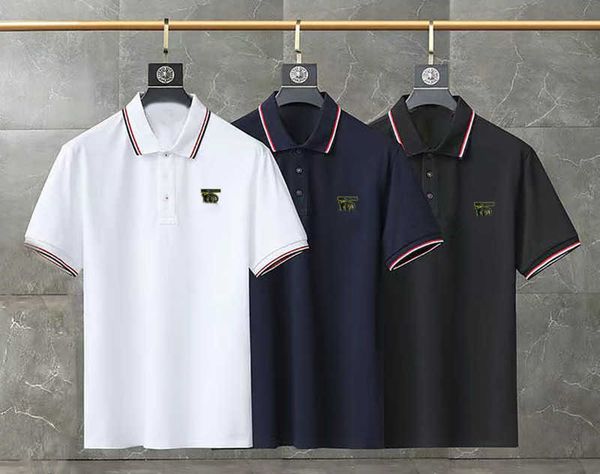 

bb men's tees & polos luxury brand short sleeved t shirt burb designer polo shirt tb printed button sweatshirt summer cotton tshirt, White;black