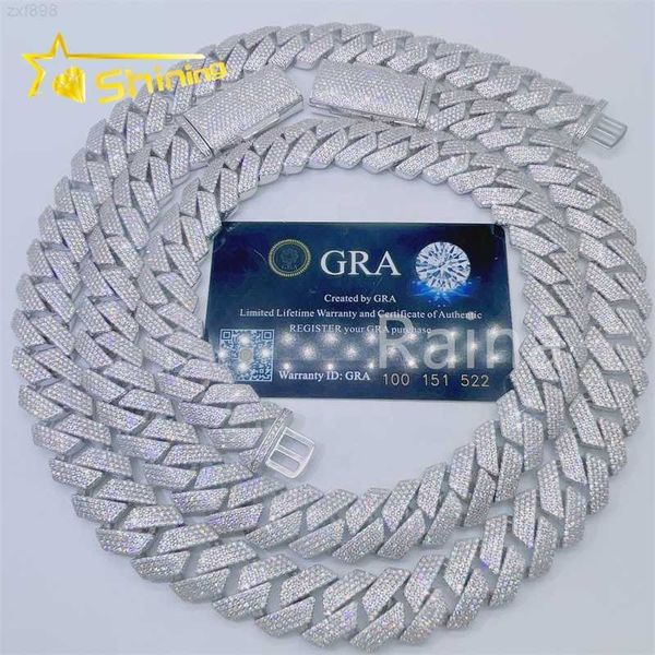 

pass diamond testerpure 925 sterling silver chains for men vvs moissanite iced out cuban link chain