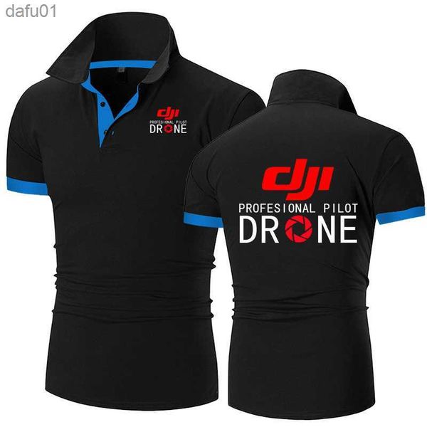 

summer men's polo shirt dji drone pilot print casual cotton short sleeves man harajuku classic custom t-shirt l230520, White;black