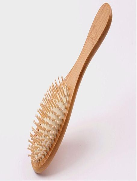 

natural bamboo brush healthy care massage hair combs antistatic detangling airbag hairbrush hair styling tool5207828, Silver