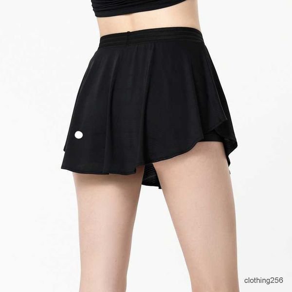 

lulus women sport yoga skirts running shorts solid color girls tennis skirt anti exposure fitness short skirt, Gray