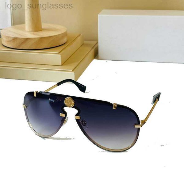 

sunglasses designer men concise metal plating temples ve2243 clam frameless one-piece sunglasses for women original box, White;black