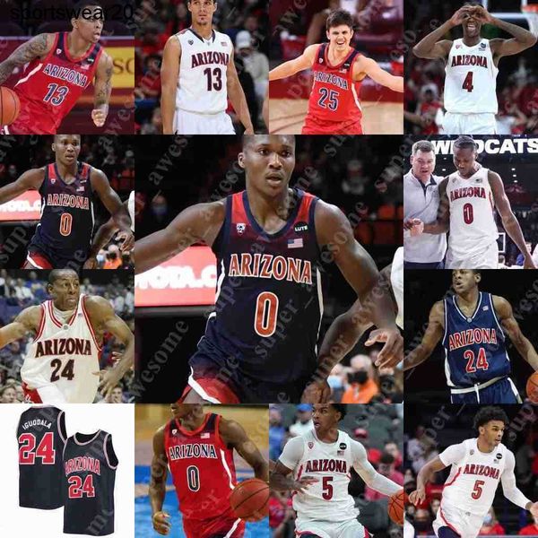 

arizona wildcats basketball jersey bennedict mathurin azuolas tubelis oumar ballo pelle larsson kerr kriisa adama bal henri veesaar kylan bo, Black;red