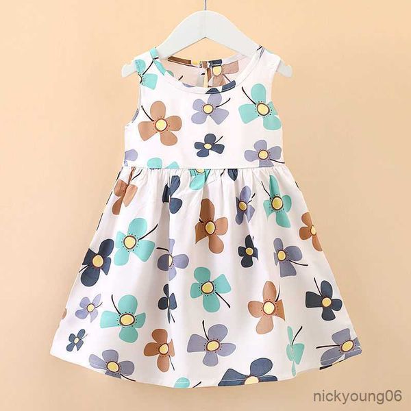 

girl's dresses casual baby girl vest cotton infant dress toddler sleeveless pleated kids clothes mini princess r230607, Red;yellow