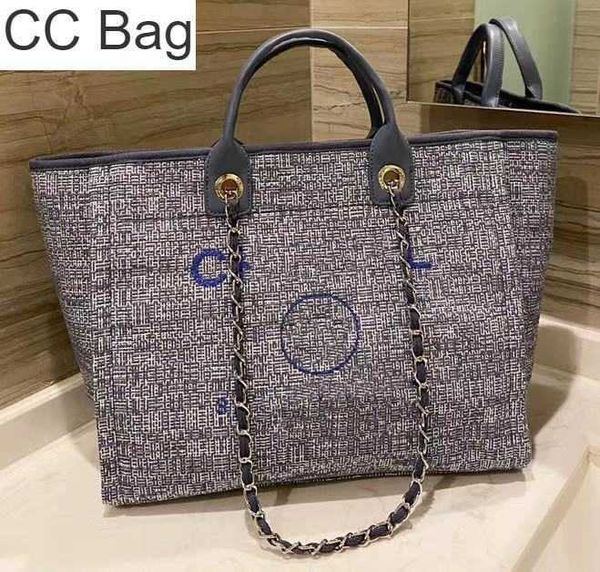 

cc bag 9a women linen travel gauche tote beach bag fashion luxury quality shopping handbag designer large designer handbags thread fha1, White