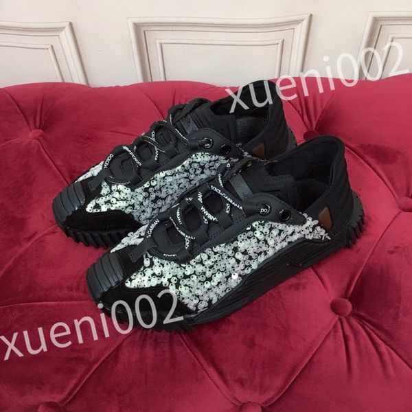 

new luxury designer flat sneaker trainer casual shoe denim canvas leather white letter fashion platform mens womens low sneakers, Black