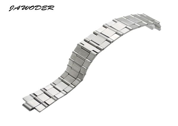 

jawoder watchband 16mm 20mm dedicated pure solid stainless steel brushed watch band strap deployment buckle bracelets for diagono2622253, Black;brown