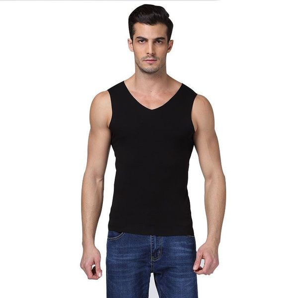 

tank men fitness gym seamless modal full stretch solid vest male breathable ice silk summer cool men vest, White;black