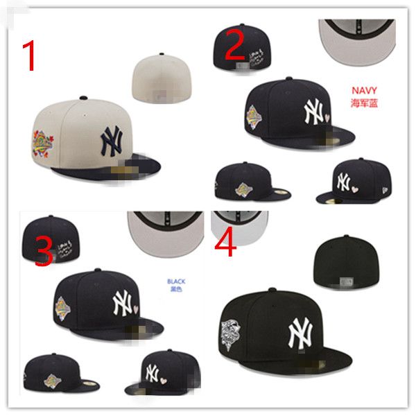 

selling fashion 36 colors classic team navy blue color on field baseball fitted hats street hip hop sport york full closed design caps h8-6., Blue;gray
