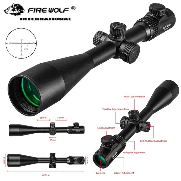 

fire wolf tactical 8-32x56e air rifle optics green red illuminated sniper range finder reticle caza riflescopes hunting scopes