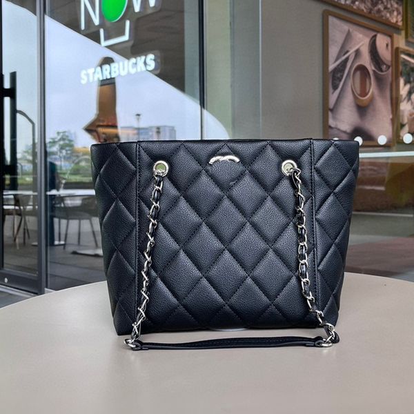 

shopping bags luxury designer tote bag cowhide women handbag classic chain shoulder bag ringer travel large capacity ms metal logo wallet
