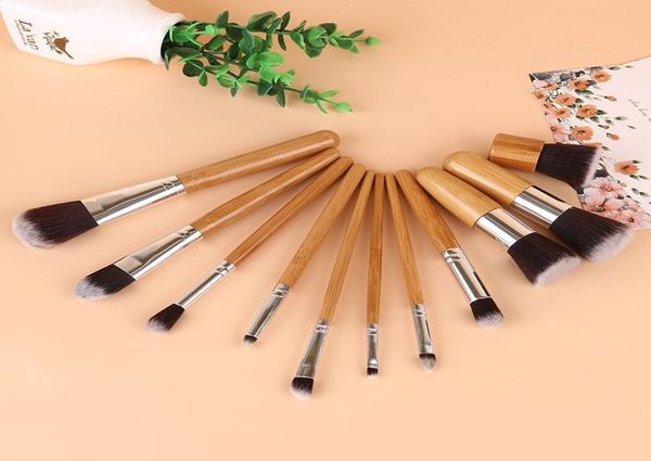 

makeup brushes 11 pcs professional bamboo makeup brush sets makeup tools with 4516035