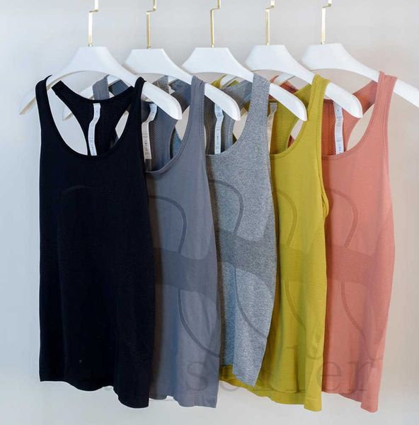 

shaping outfit lu yoga vest solid workout backless shirts sports fitness tank women active wear summer sleeveless gym t shir swiftly tech le, Gray