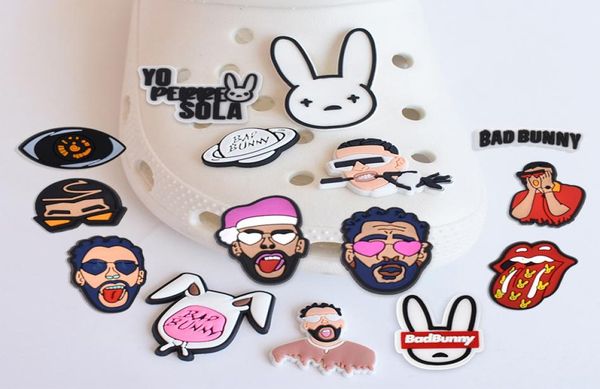 

whole bunny clog charms soft rubber pvc jbz charms buckles fashion accessories3070329, White;pink