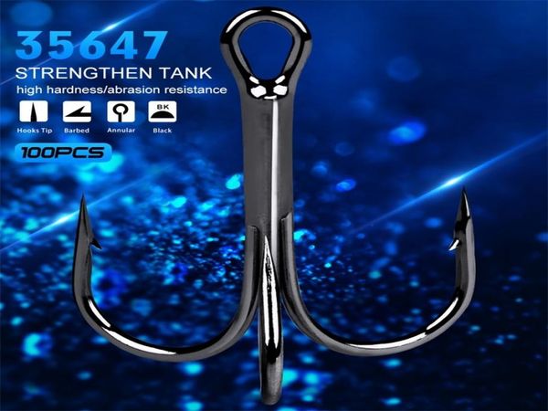 

100pcs super sharp anchor hooksize 114 sea fishing hooks treble hook triple hooks for fishing anzol de pesca 220813513289