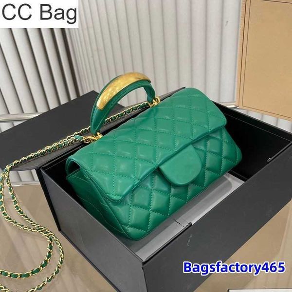 

cc bag 9a women designer classic flap bag quilted tote with handle lambskin leather gold metal hardware turn lock crossbody bag shoulder han, White