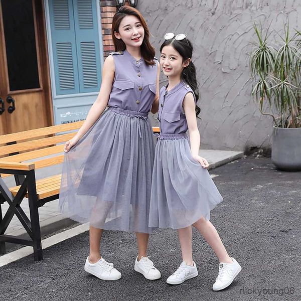 

girl's dresses summer family matching outfits floral cotton fashion clothes rompers look clothing new r230607, Red;yellow