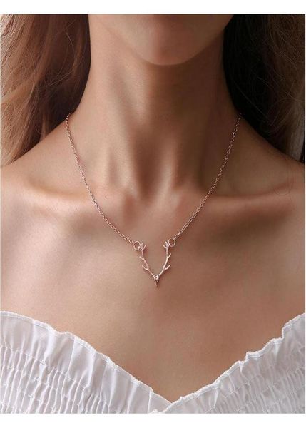 

new european and american christ christmas deer antler deer head elk necklace 8pxtd eshnx3156307, Silver