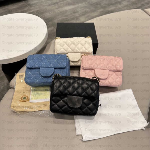 

designer bags classic golden ball square fat bag women's fashion goldern chain shoulder bag flaps crossbody bag small purses mini hanba