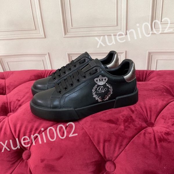 

2023 new luxury designer sneakers fashion woman man designer shoes lace-up flat shoes lady sneake boy girl shoe white, Black