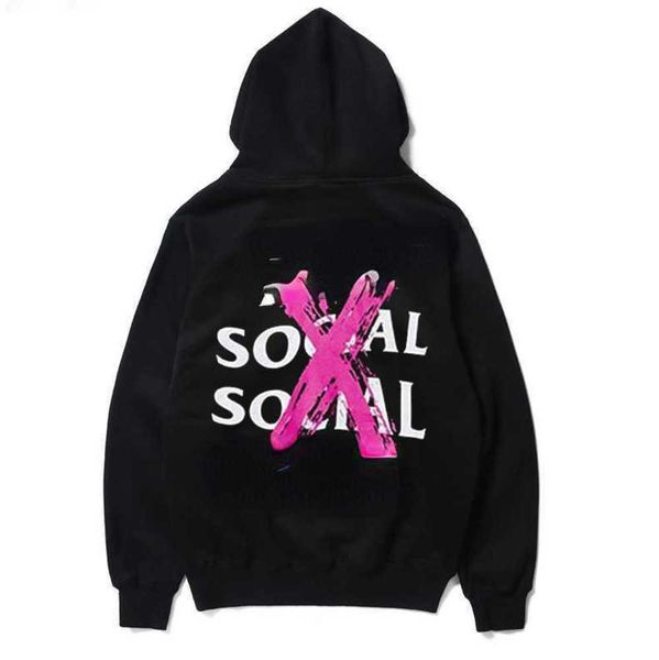 

2023 men t shirt new hip hop brand assc hoodie cross powder plush loose pullover jackets fashion, Black