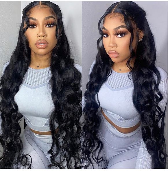 

Inch 30 13x4 Lace Front Wig Body Wave Human Hair Wig Brazilian Loose Lace Frontal Wig For Women Lace Wig, Natural color