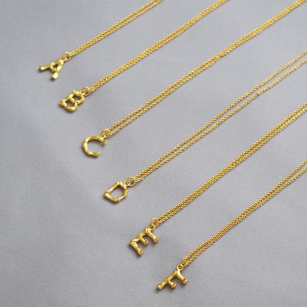 

18k gold stainless steel 26 letters designer pendant necklaces for women luxury cel brand link chains choker cross chain necklace jewelry gi, Silver