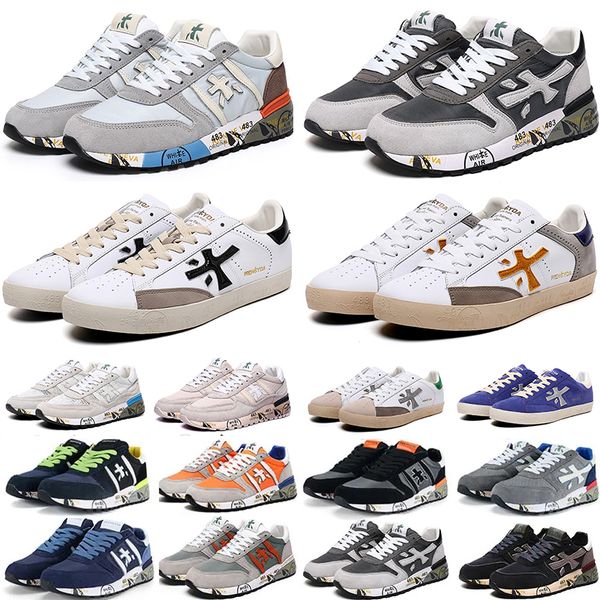 

new mens womens running shoes italy mick lander django sheepskin genuine leather trainer sport sneaker for men and women, Black