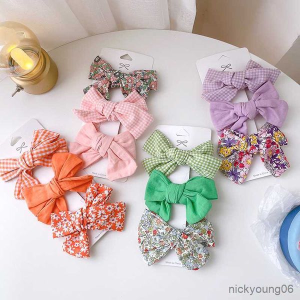 

hair accessories baby clips for girls bow hairclip kids hairpins floral printing barette toddler girl princess r230608, Slivery;white